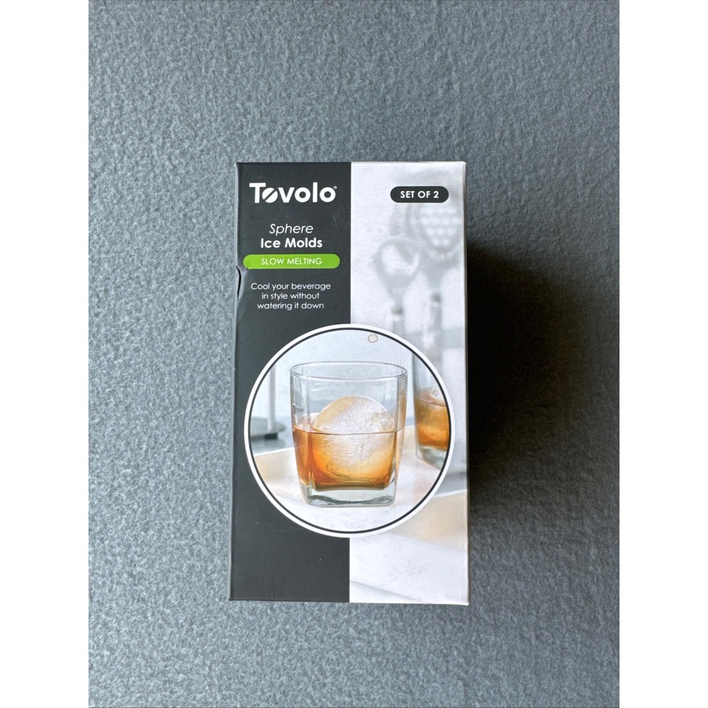 Tovolo Sphere Ice Molds Set of 2 Slow Melting 2.5 Inch Silicone Ice Ball Maker
